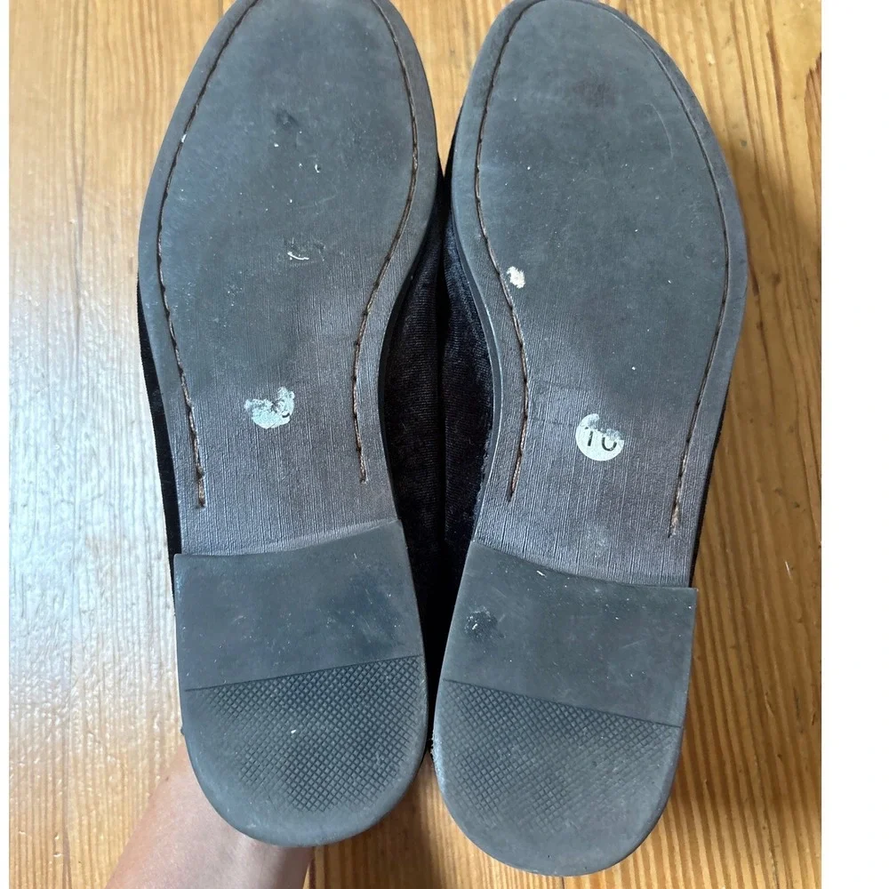 Guess Loafer Mens Black Velvet Gold Horsebit Slip On SIZE 10